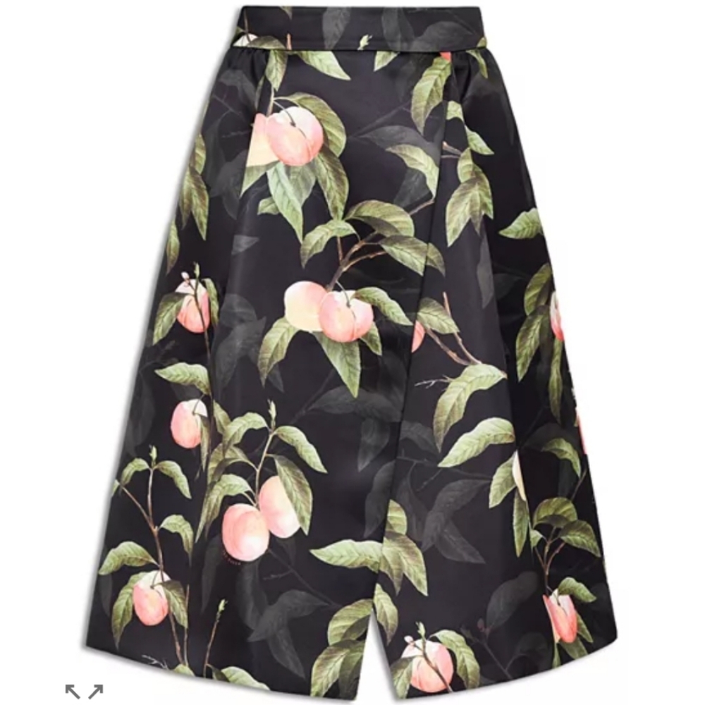 Ted Baker Alessio Peach Blossom Midi Skirt With Pockets